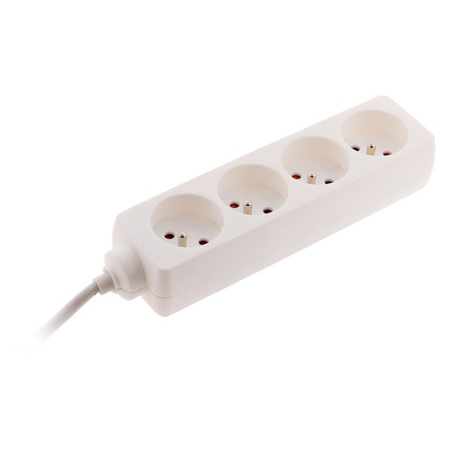 Bloc multiprise 4 prises 2P+T 16A blanc - Zenitech