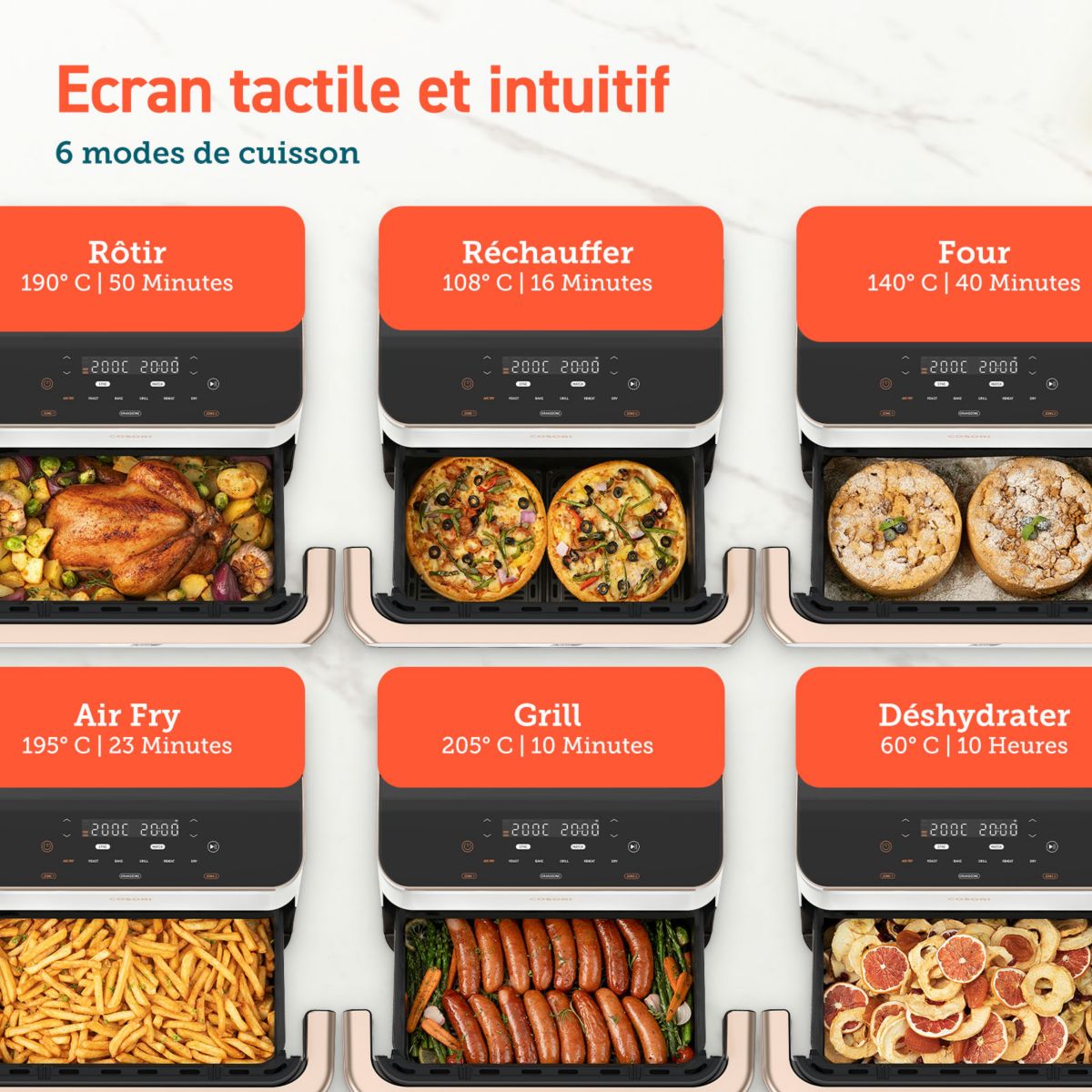 Friteuse sans huile COSORI Twinfry Chef Edition Blanc KOSP0042EUN 10 L - 6