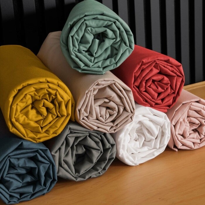 Drap-housse 2 personnes 140 x 190 cm percale de coton 78 fils Tomette – Bonnet 30 cm - 6