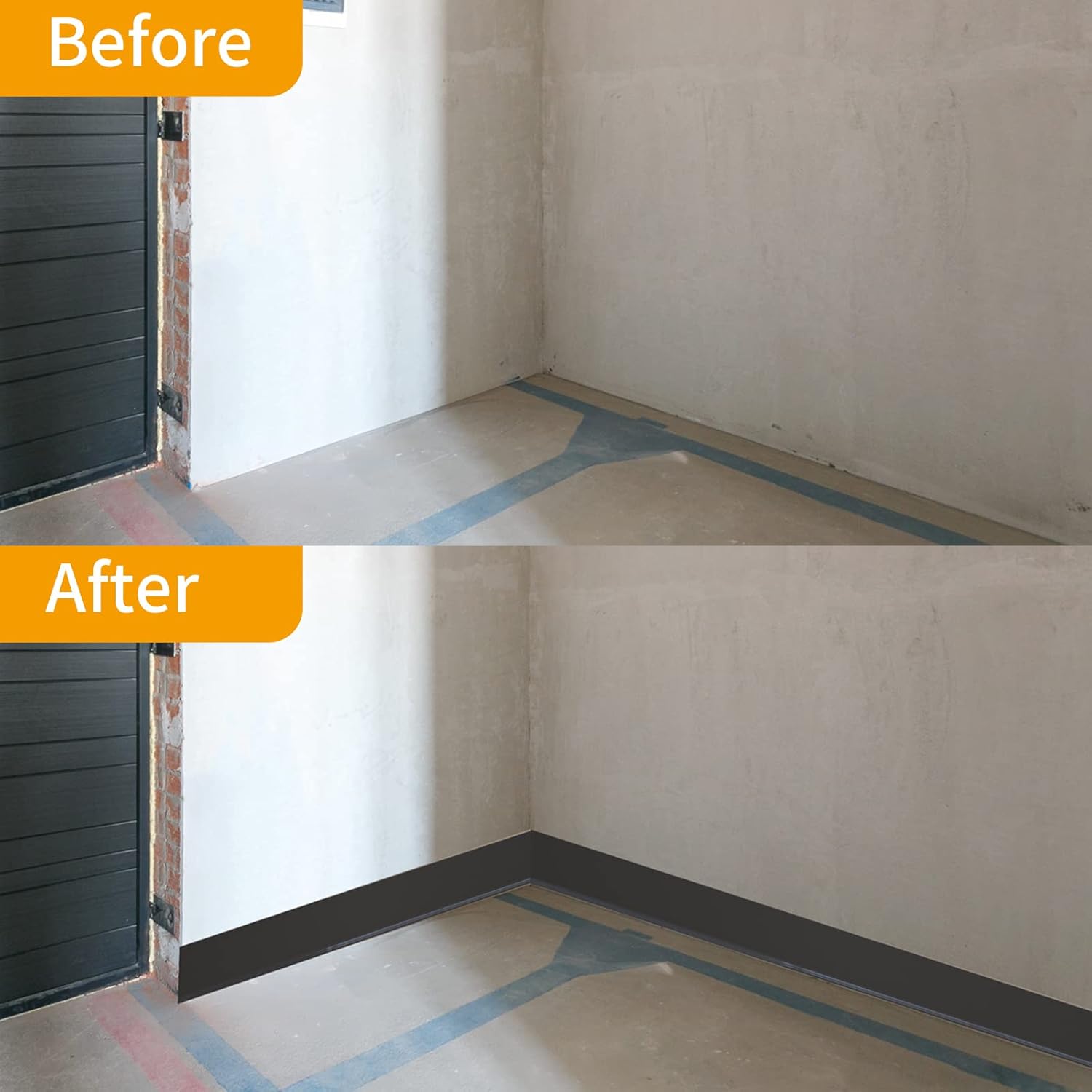 Plinthe flexible autocollante en PVC 5 cm x 5 m (noir) - 3