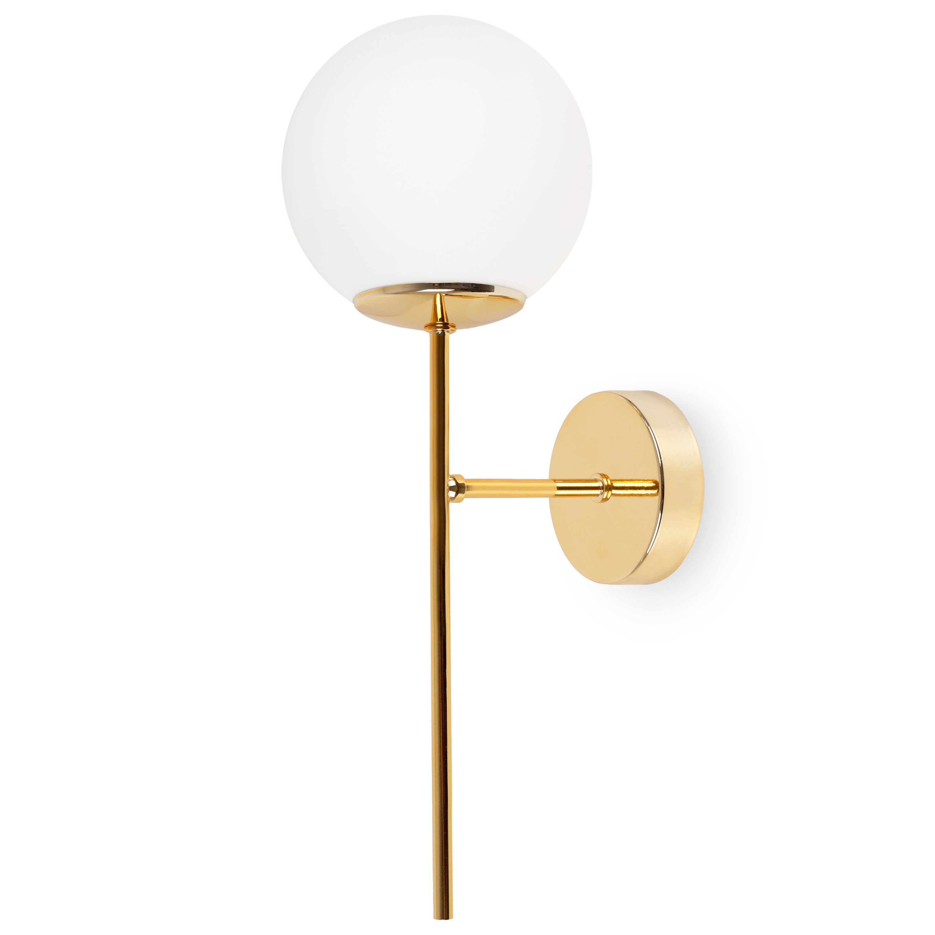 Lampa kinkiet ścienny złoty Siena loft 1xE14 klosz kula szklana biała Light Home LH - 3