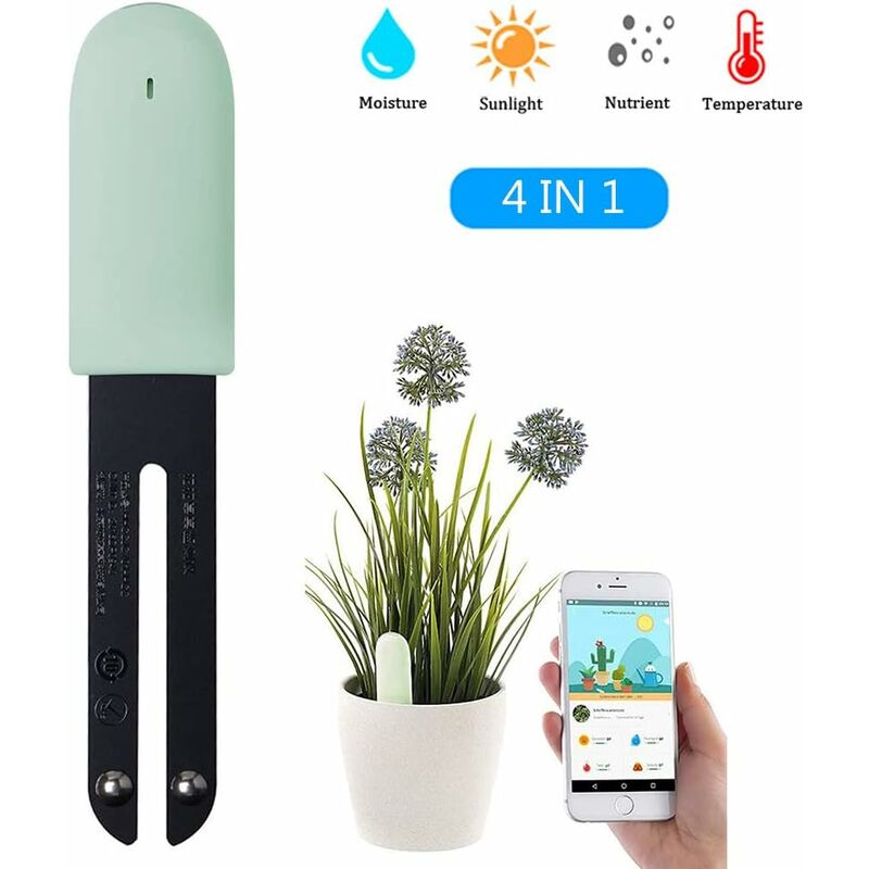Czujnik wilgotności Tester do pielęgnacji kwiatów z czujnikiem roślin, inteligentny monitor roślin, czujnik roślin Bluetooth 4 w 1 monitoruje