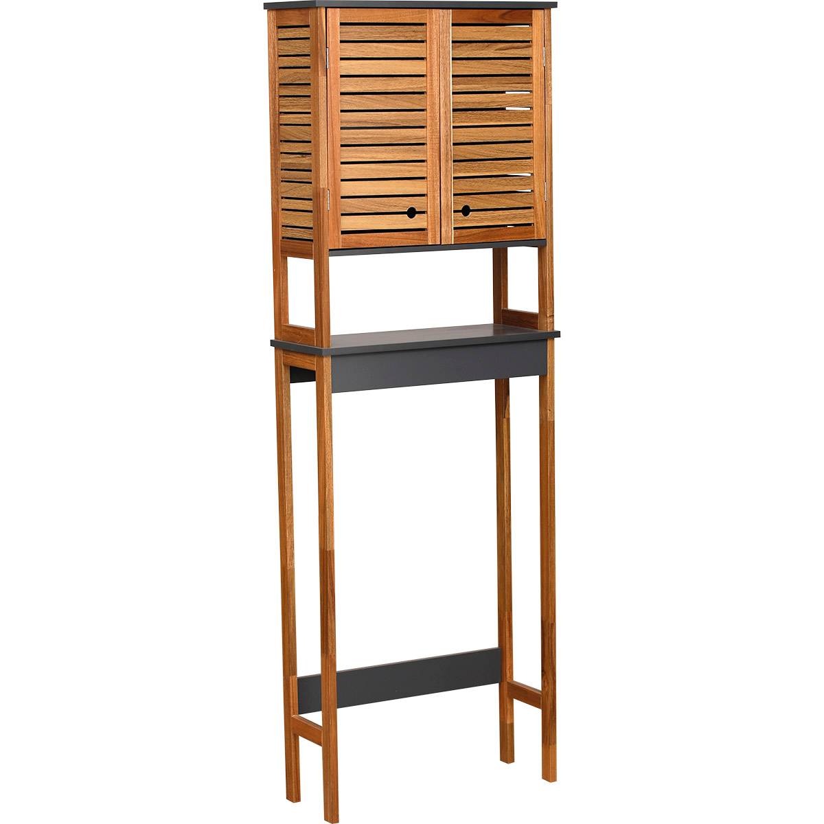 Acacia mdf mueble bajo lavabo 2 puertas con repisa - element