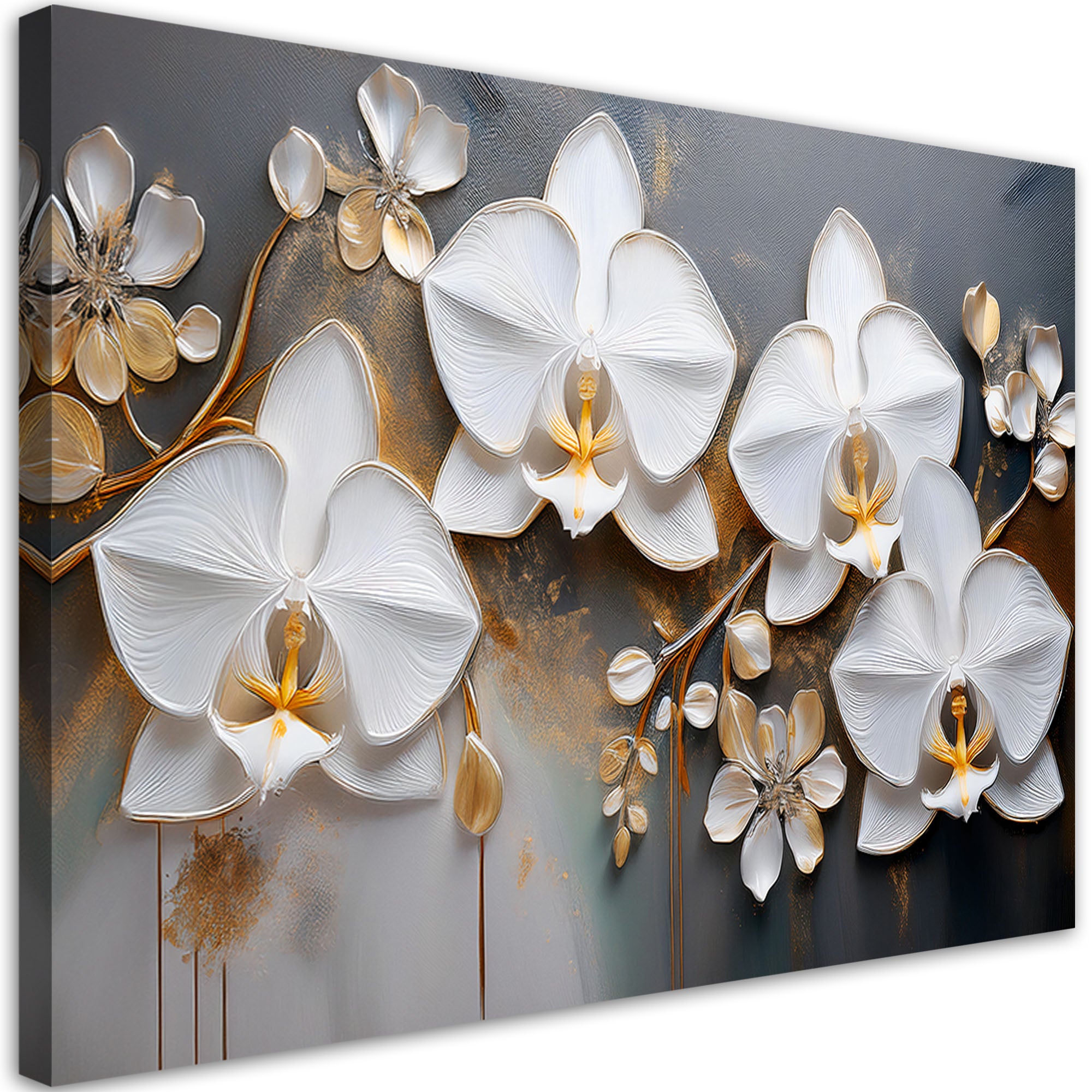 Obraz na płótnie, Orchidea Biały Kwiat Abstrakcja 60x40