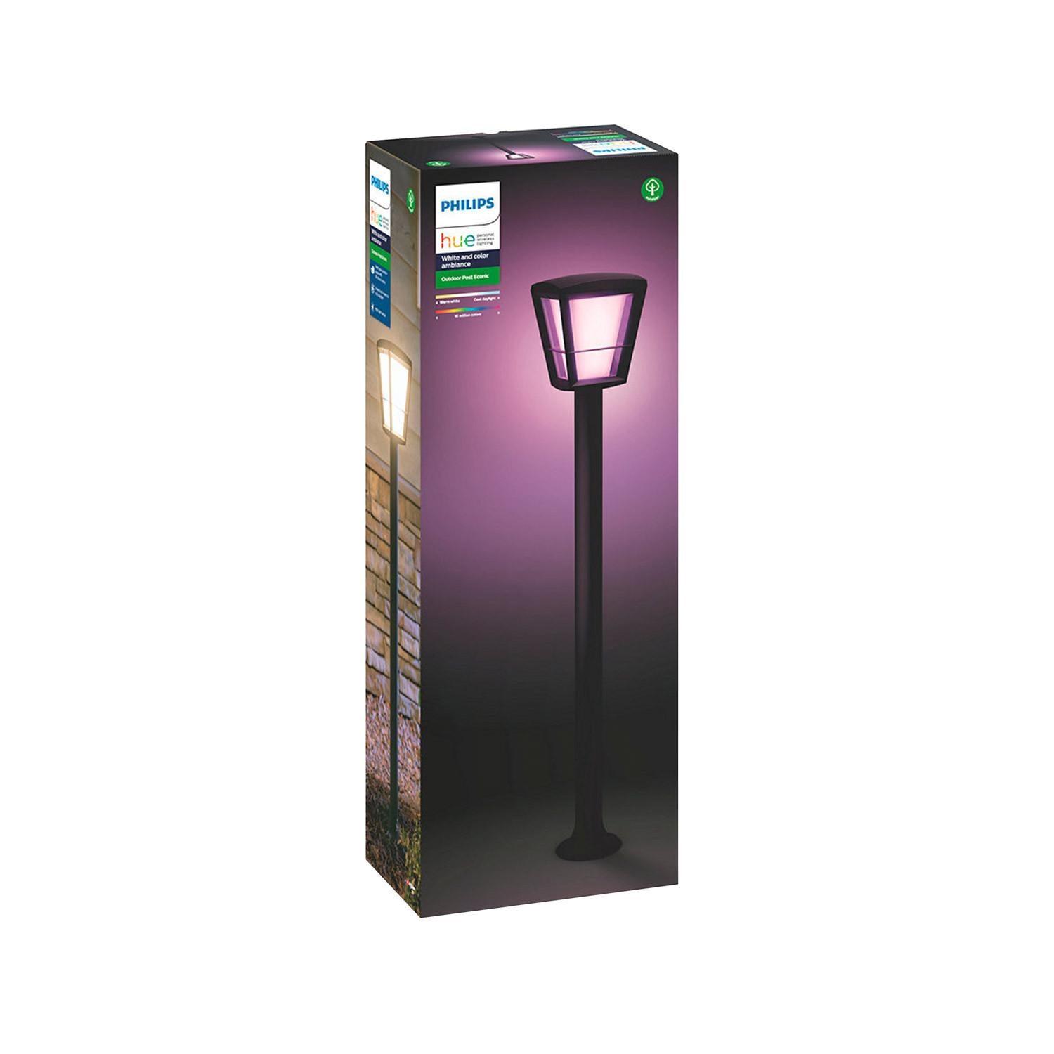 La lampada da esterno Philips Hue White & Color Ambiance ECONIC, di colore nero, è compatibile con Alexa, Google Assistant e Apple HomeKit. - 5