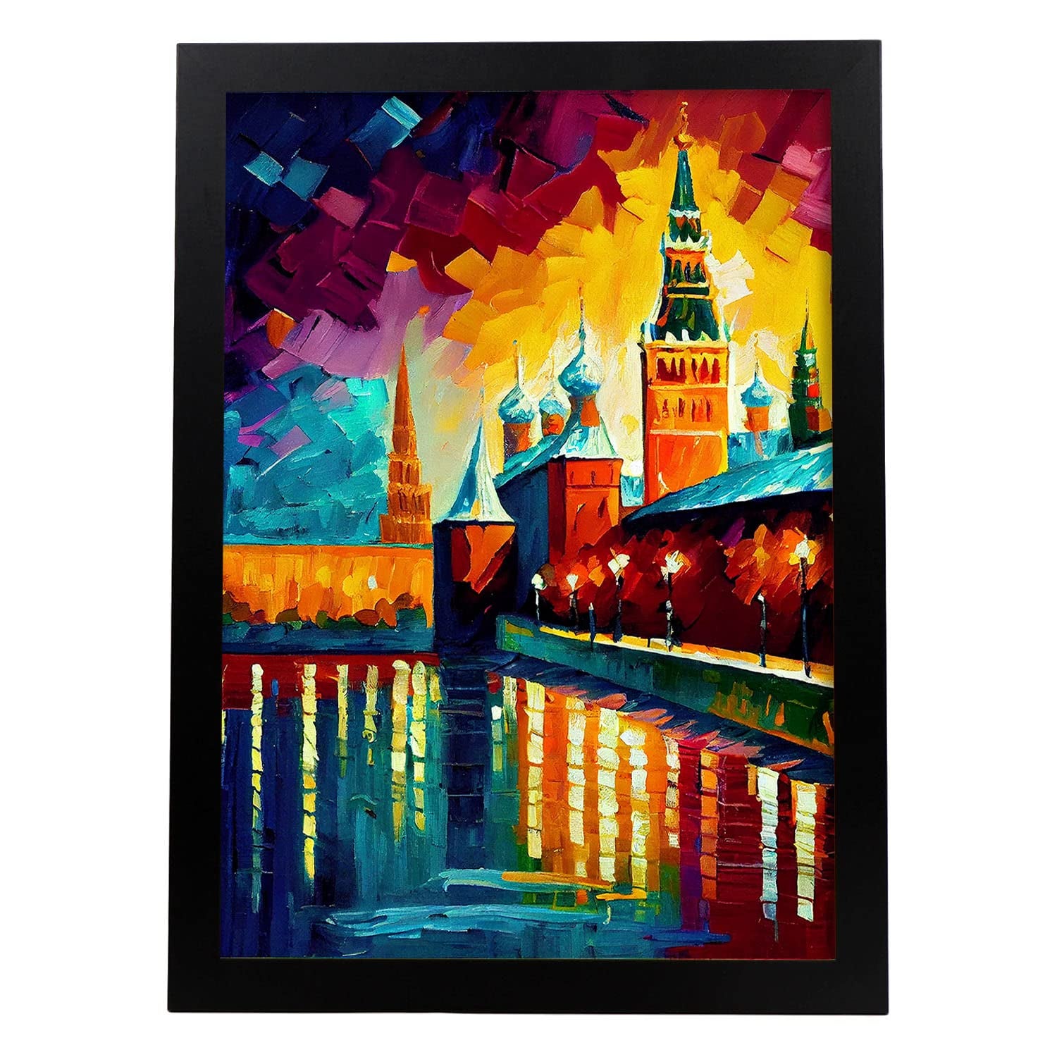 Affiche Décorative Le Louvre - Style Peinture à L'huile, Format A3 (29,7x42 Cm) - Impression Qualité Supérieure Sur Papier 250g