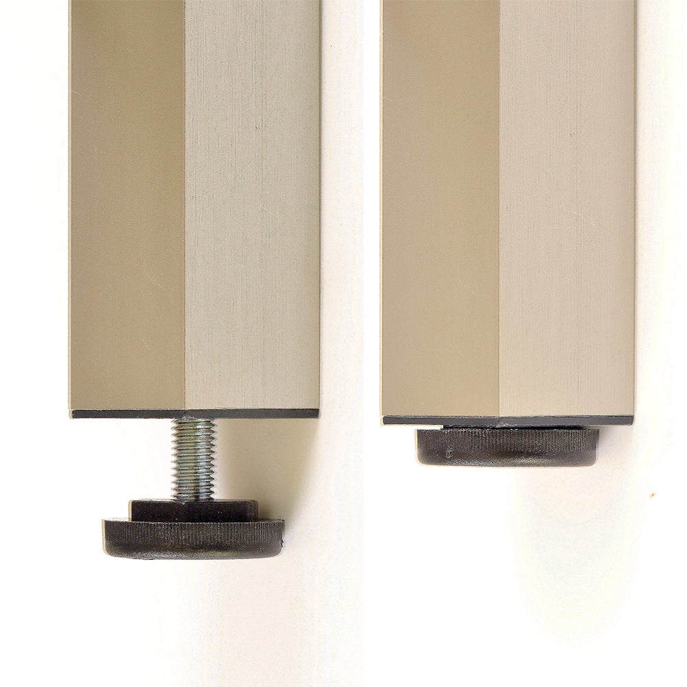 4 un. Pied carré pour meuble en aluminium 40x40mm hauteur 200mm inox mat avec régulateur de nivellement - 3