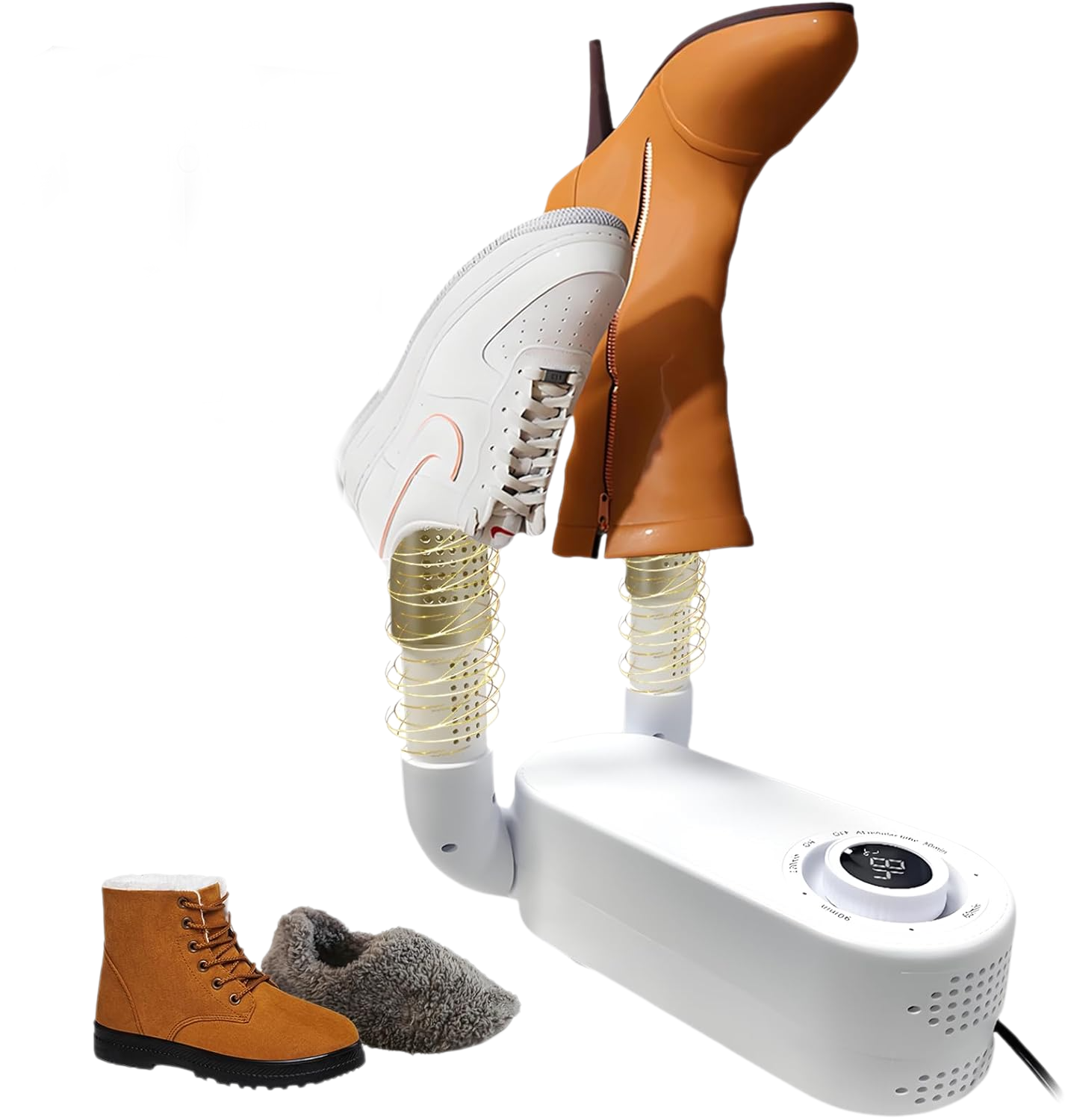 Suszarka do butów, suszarka do rękawic, suszenie mokrych butów gorącym powietrzem 360°, z timerem, składana suszarka do ubrań