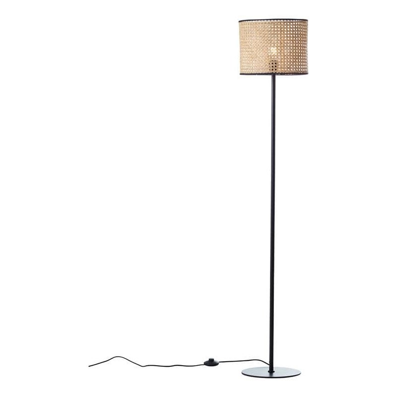 Lampa BRILLIANT, zawieszenie Tanah 47cm czarny / naturalny, 1x A60, E27, 42W, kabel można skrócić / wysokość regulowana