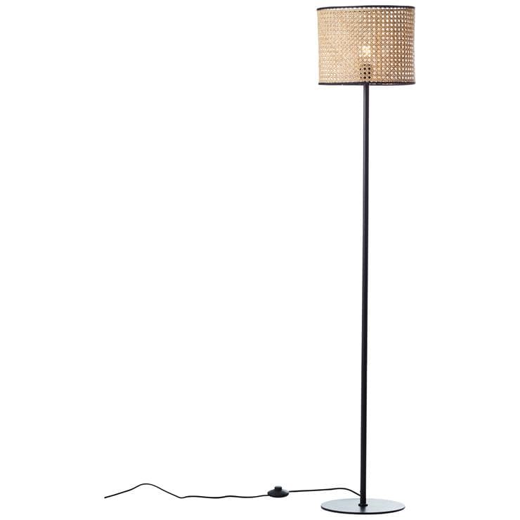 Lampa BRILLIANT, zawieszenie Tanah 47cm czarny / naturalny, 1x A60, E27, 42W, kabel można skrócić / wysokość regulowana