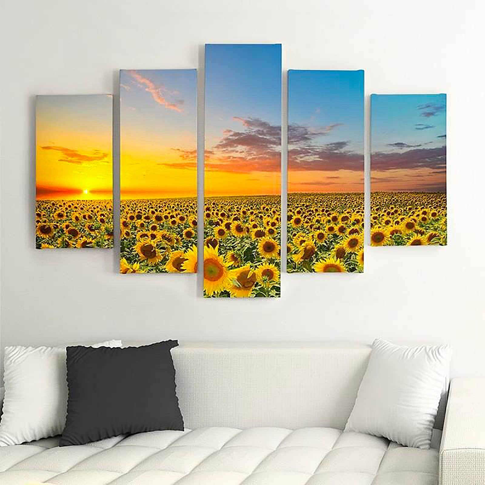 Tableau paysage tournesol - 200 x 100 cm - 3