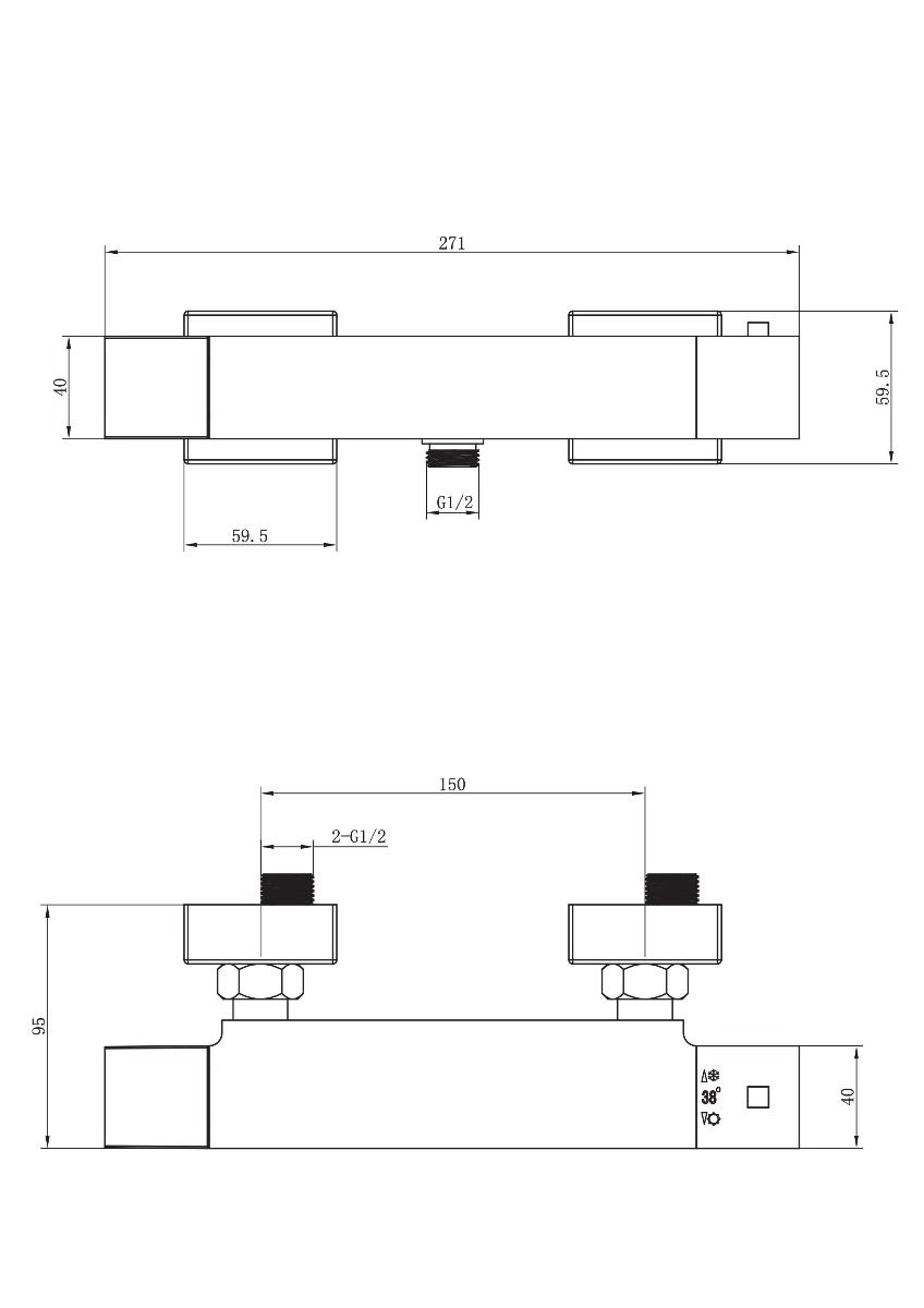 Essebagno mitigeur douche thermostatique Encarre chromé - 3