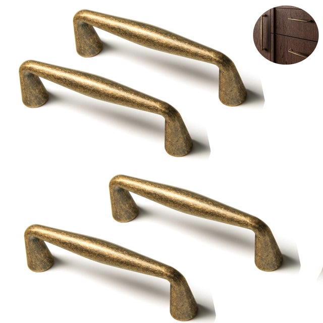 Tiradores vintage de aleación de zinc (juego de 4), resistentes, 108 mm, accesorios para dormitorio y armario, MOORLE.