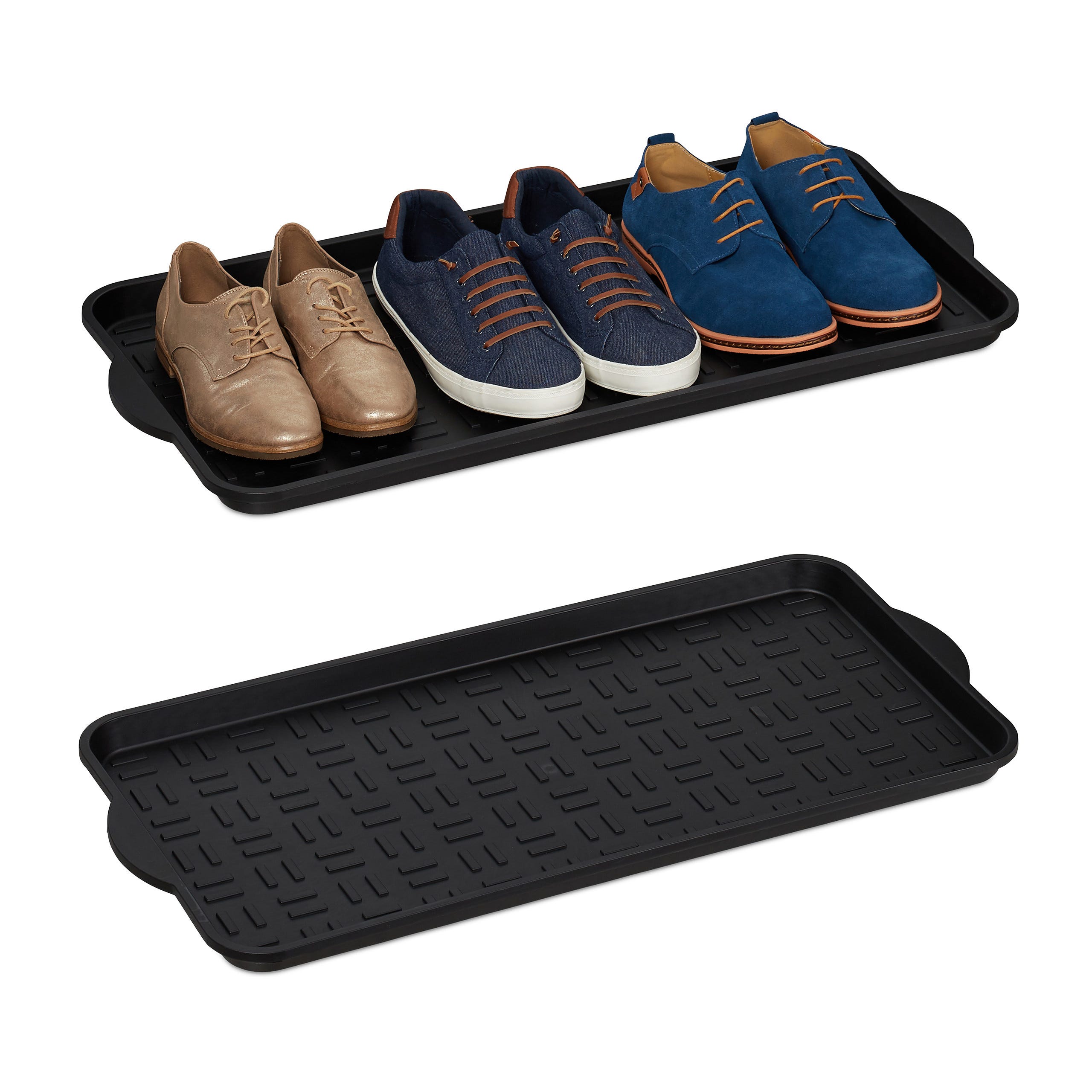Lot de 2 bacs à chaussures 60 x 40 cm Gris bac a chaussures plateau Lot de 2 bacs à chaussures 60 x 40 cm Gris bac a chaussures plateau