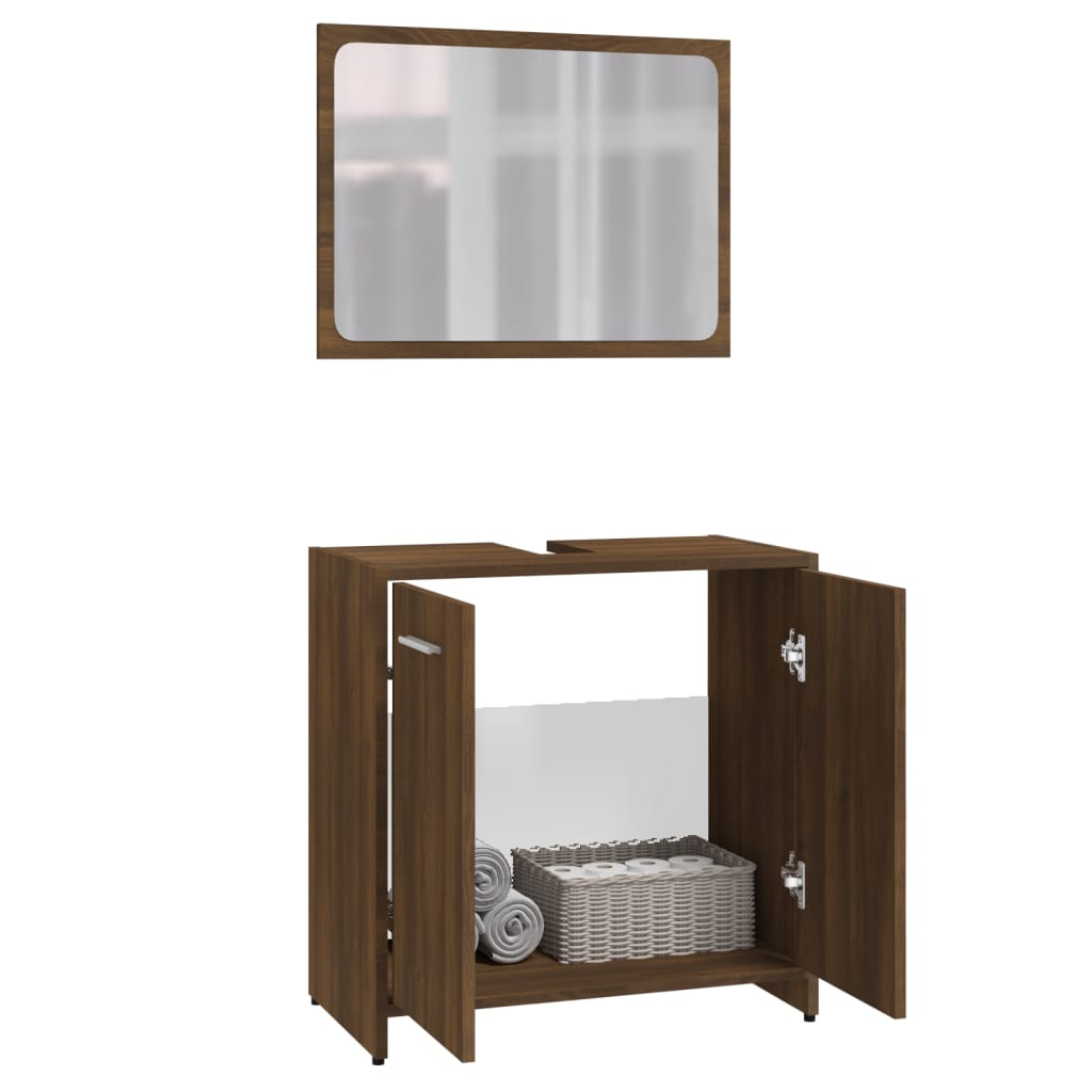Maison Exclusive - Set Mobili da Bagno Rovere Marrone in Legno Multistrato - 4