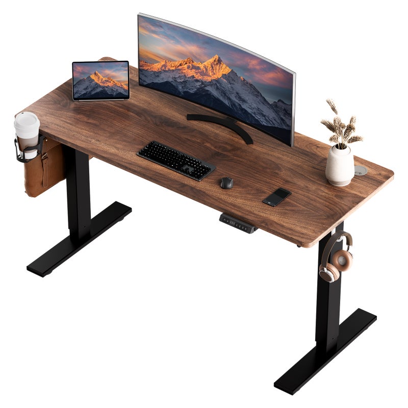 Elektryczne biurko 70x140 cm, USB-A i Type-C, cicha regulacja 70-119 cm, odbicie przy przeszkodzie, pamięć wysokości, ochrona przed kolizjami