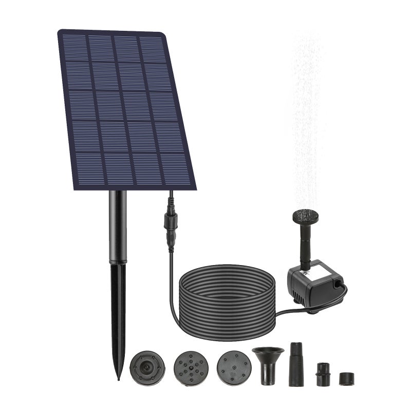 Pompa fontannowa solarna W dysze zestaw DIY do oczka wodnego pompa zanurzeniowa do montażu na ścianie możliwością podłączenia akwarium ogrodu basenu
