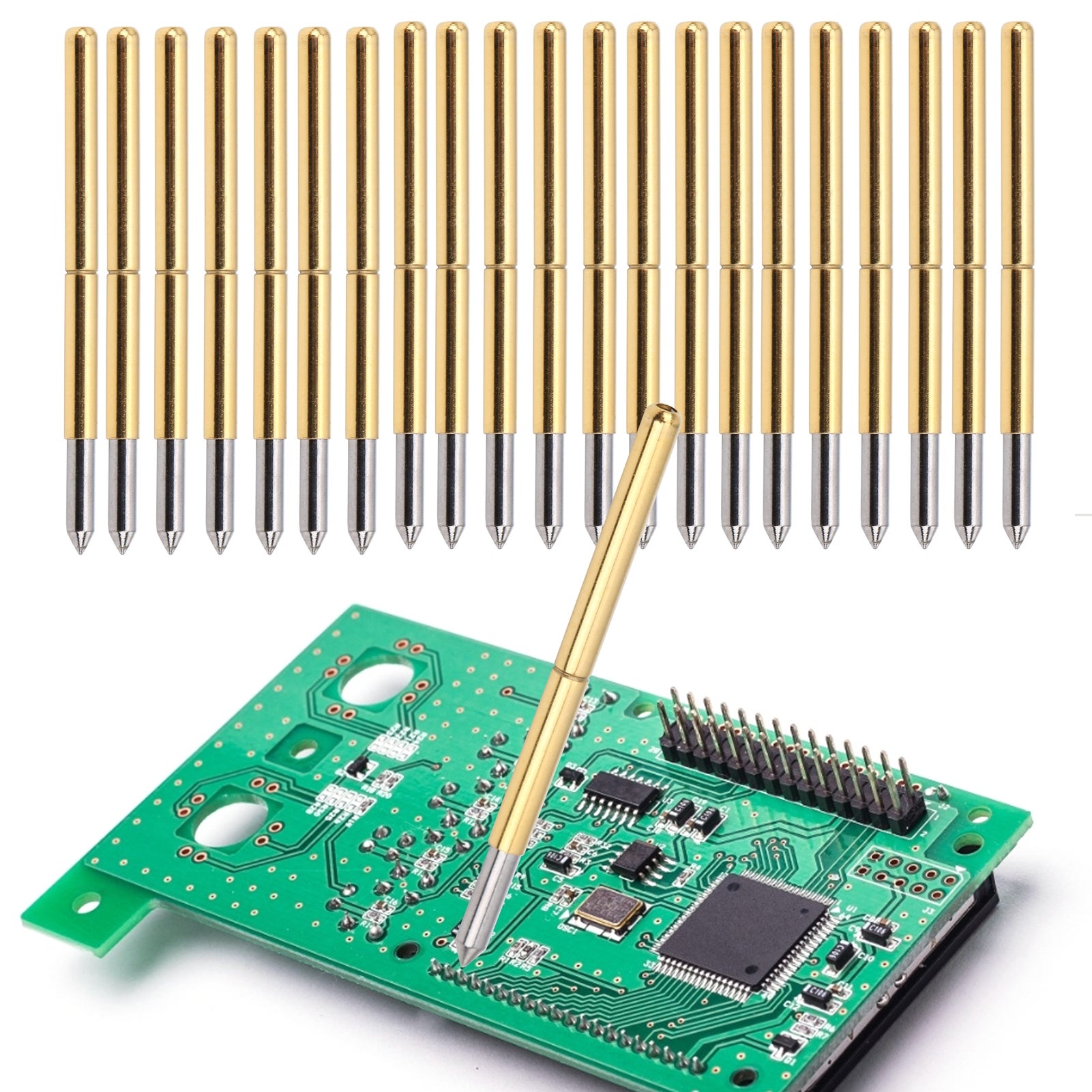Sonda di prova con ago di prova P125-B (tipo a punta dritta) da 100 pezzi, perno di espulsione da 2,0 mm, sonda di prova con fissaggio a perno a molla - 8