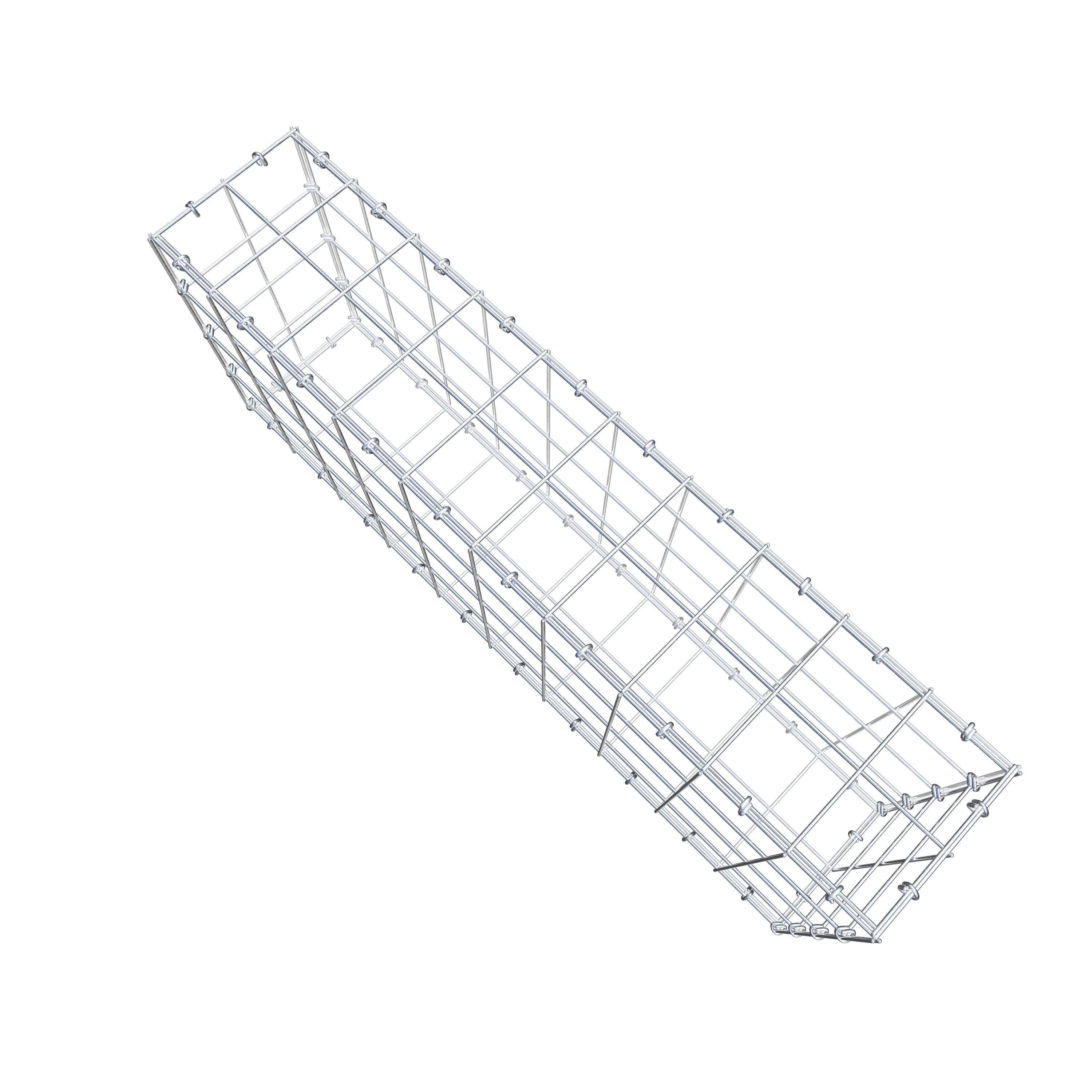 Gavión de acero galvanizado 100x40x20cm (LxAxP), malla 10 x 10cm, Anillo en C, jaula metálica para muro o jardín - 8