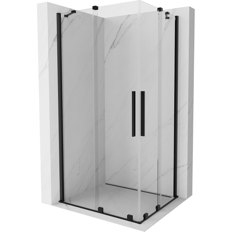 Mexen Velar Duo kabina prysznicowa rozsuwana 90 x 80 cm, transparent, czarna - 871-090-080-02-70