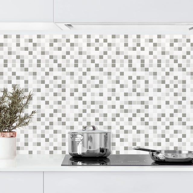 Piastrelle Adesive 3D Per Cucina E Bagno - 5 Fogli Mosaico Lineare In Marmo Effetto, Impermeabili - Foto 9