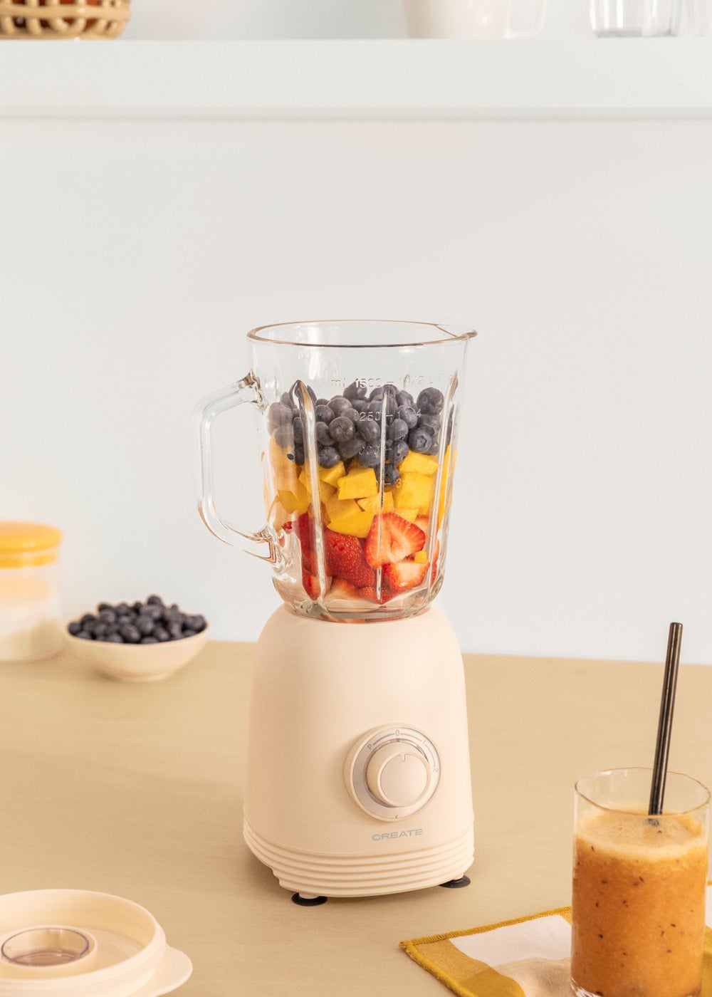 CREATE - BLENDER PULSE 800 - Blender slojowy w stylu amerykanskim 800W - Blanc cassé