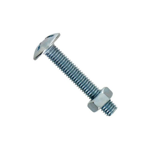 Boulon poêlier en acier zingué 8x60mm VYNEX sachet de 5 pièces avec écrous