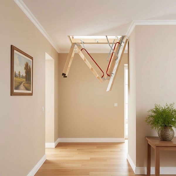 Echelle escamotable bois - Trémie de 70 x 120cm - Hauteur de 2.60 à 2.80m - LWL70120-2 - 5