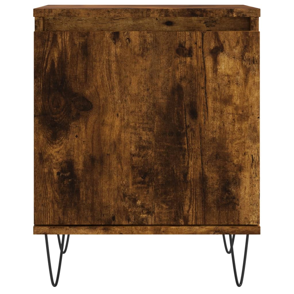 Table de chevet chêne fumé 40x30x50 cm bois d'ingénierie - 4
