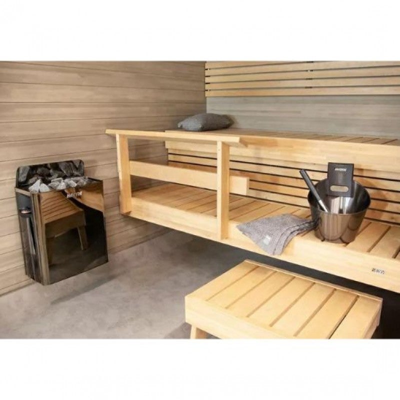 Poêle électrique Sauna traditionnel Harvia HOLL'S Black Steel 9 KW - Acier Inoxydable - Unité Commande Séparée/Mural - 4
