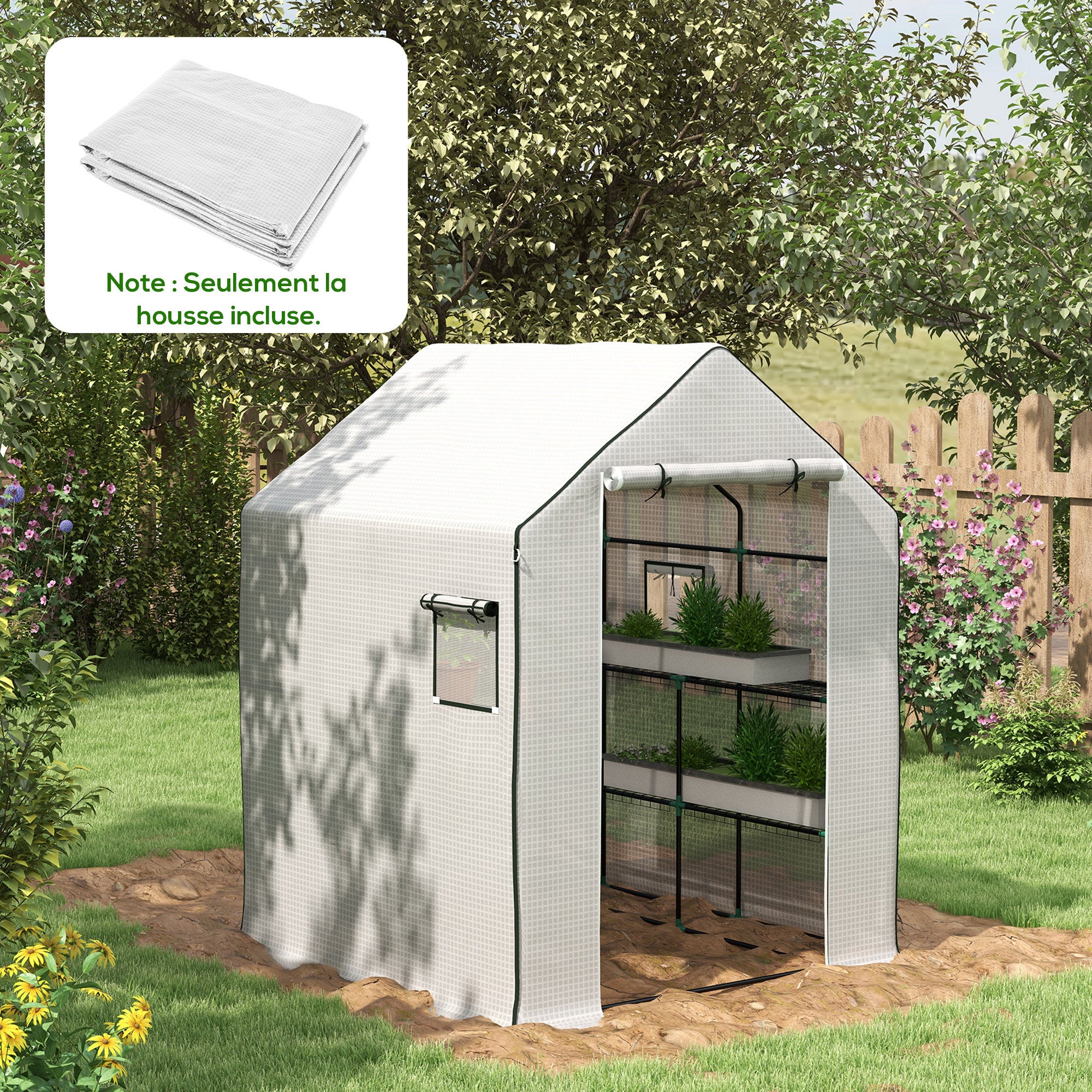 Bâche de remplacement pour serre de jardin Polyéthylène Outsunny - 2