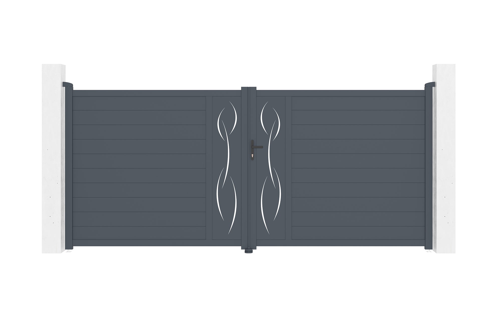 Portail battant 4m LIFE H.180cm aluminium gris | Leroy Merlin