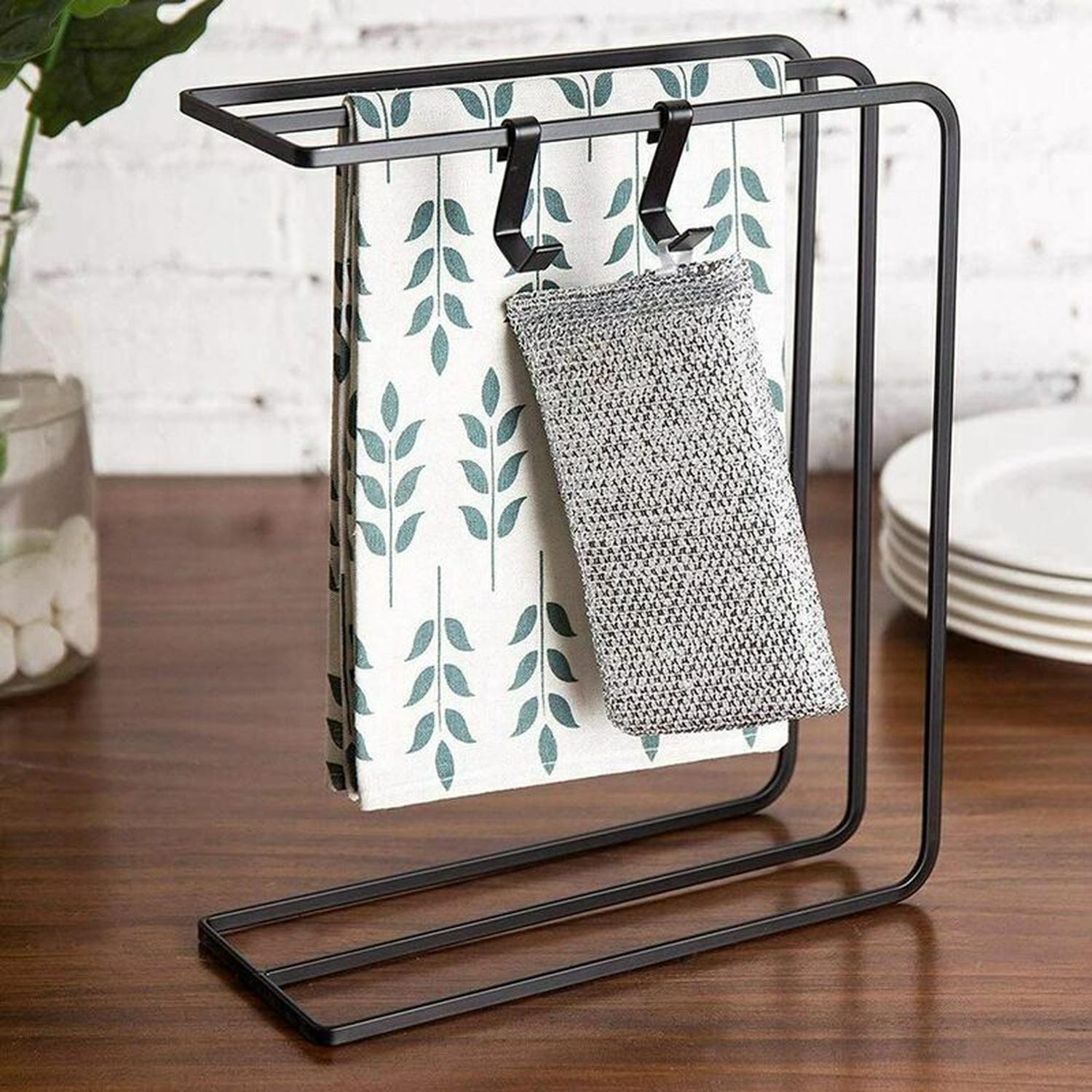 Porte-Serviette de Cuisine sur Pied à 3 Niveaux, Porte-torchon Porte-essuie-Serviettes Gant de Toilette Support Serviettes,25×10×30cm - 4