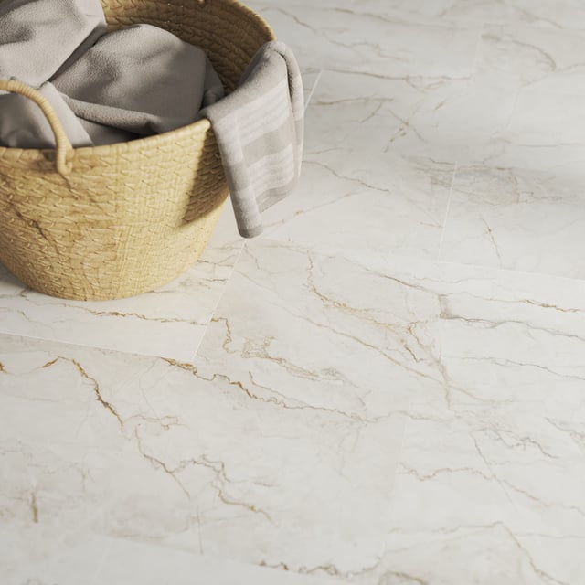 Dalle PVC clipsable forte ARTENS - BLUSH Effet marbre blanc - 1,67 m²/ 9 Dalles