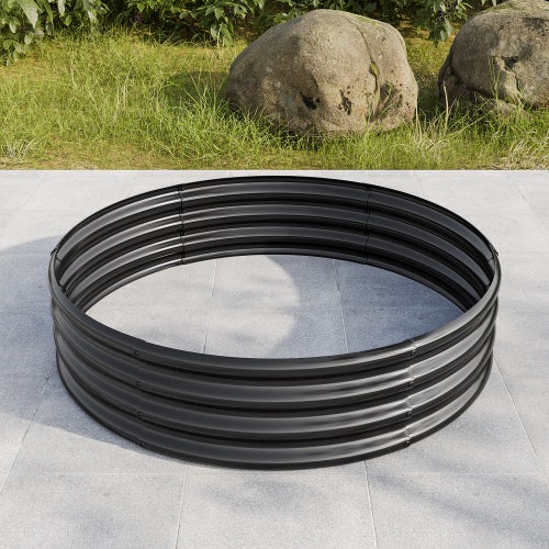 Jardinière surélevée galvanisée, jardinière surélevée ronde gratuite pour le jardinage de légumes, de fruits, de fleurs, argent - 5