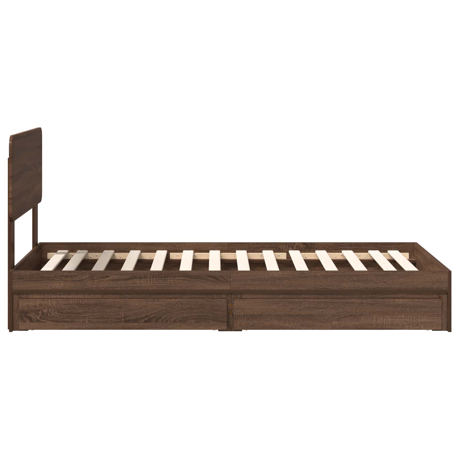 Lit coffre chêne brun 75 x 190 cm panneau de bois - 9