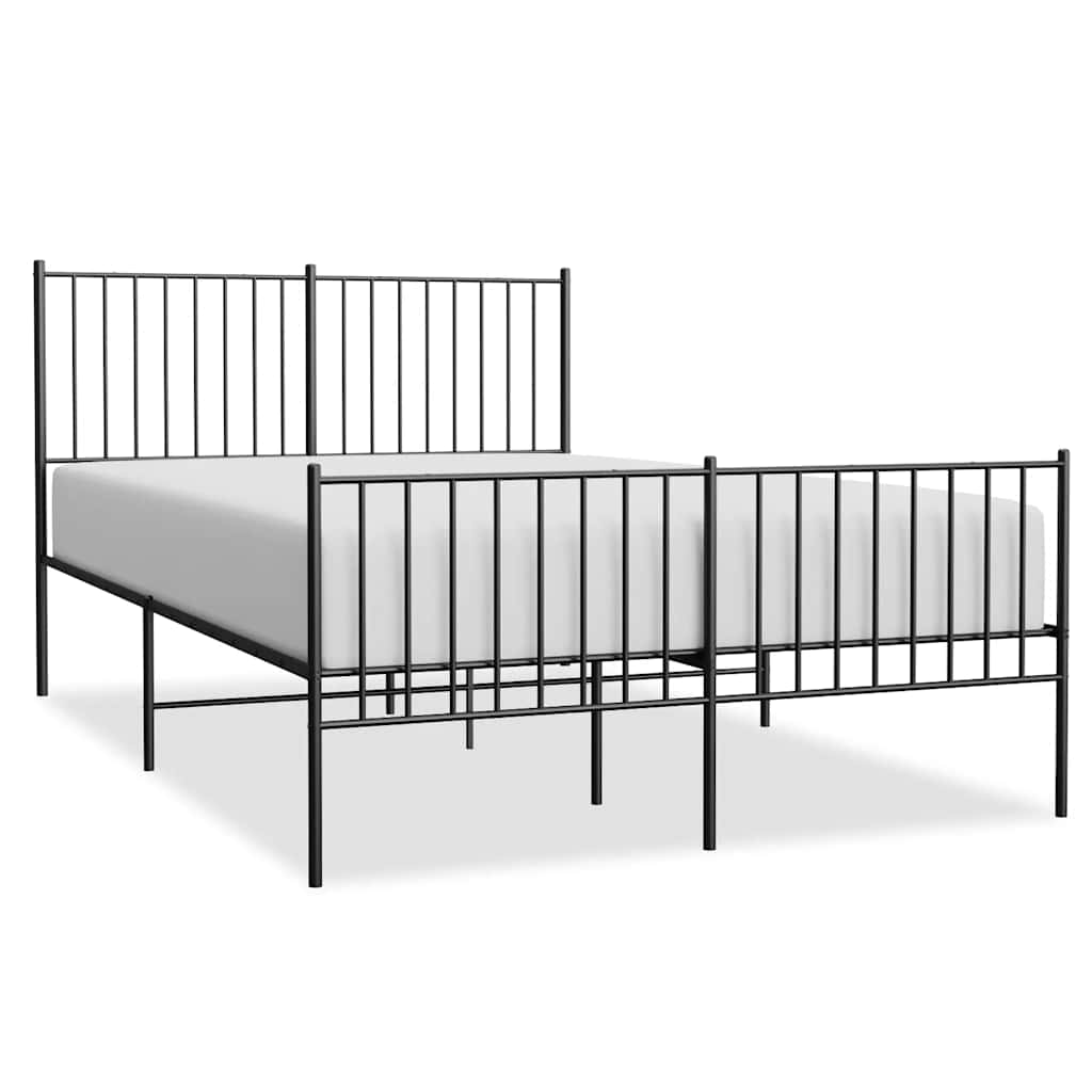 Łóżko Metalowe Czarne Rama Łóżka Ze Stelażem Do Sypialni Pokoju 135x190
