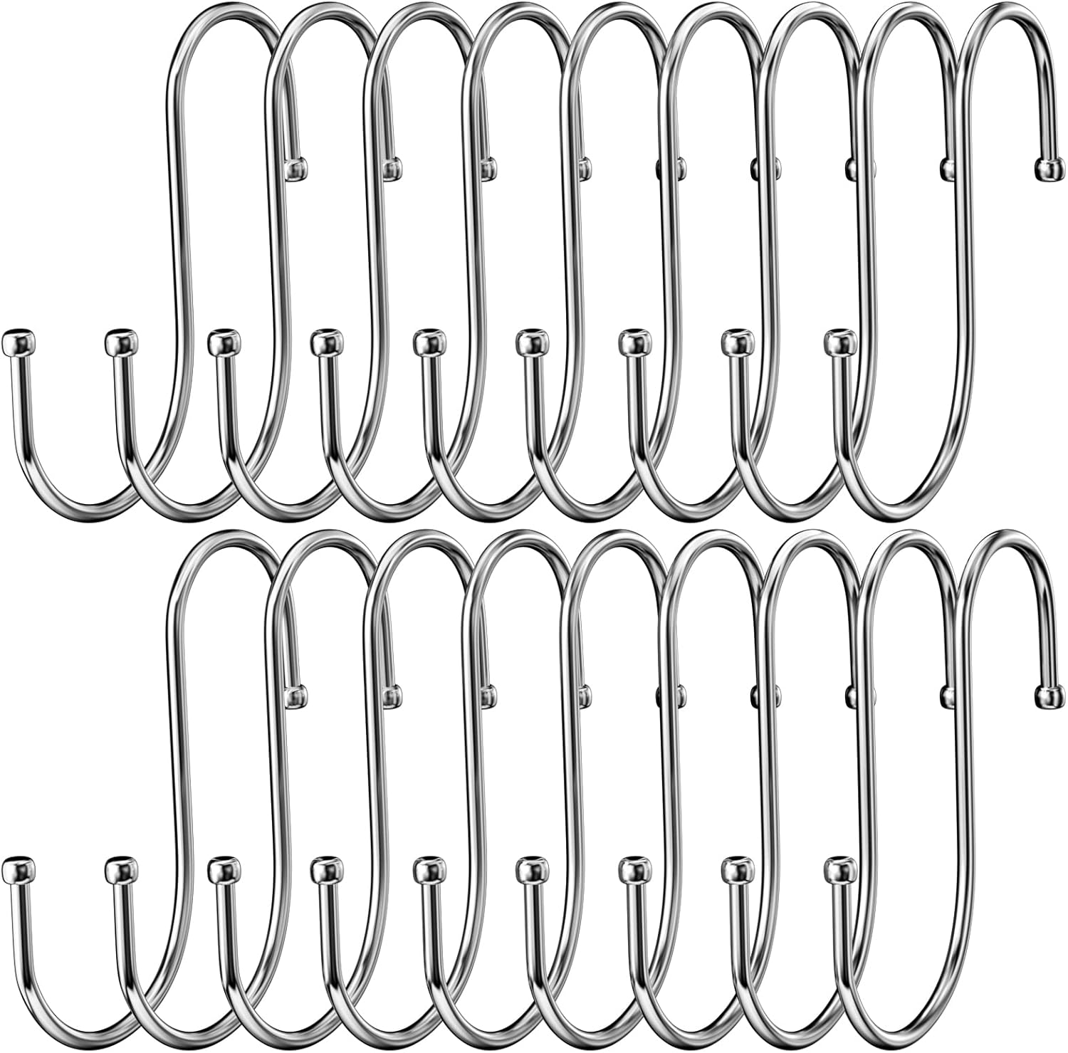 Paquete de 100 ganchos en forma de S de acero inoxidable, ganchos ...