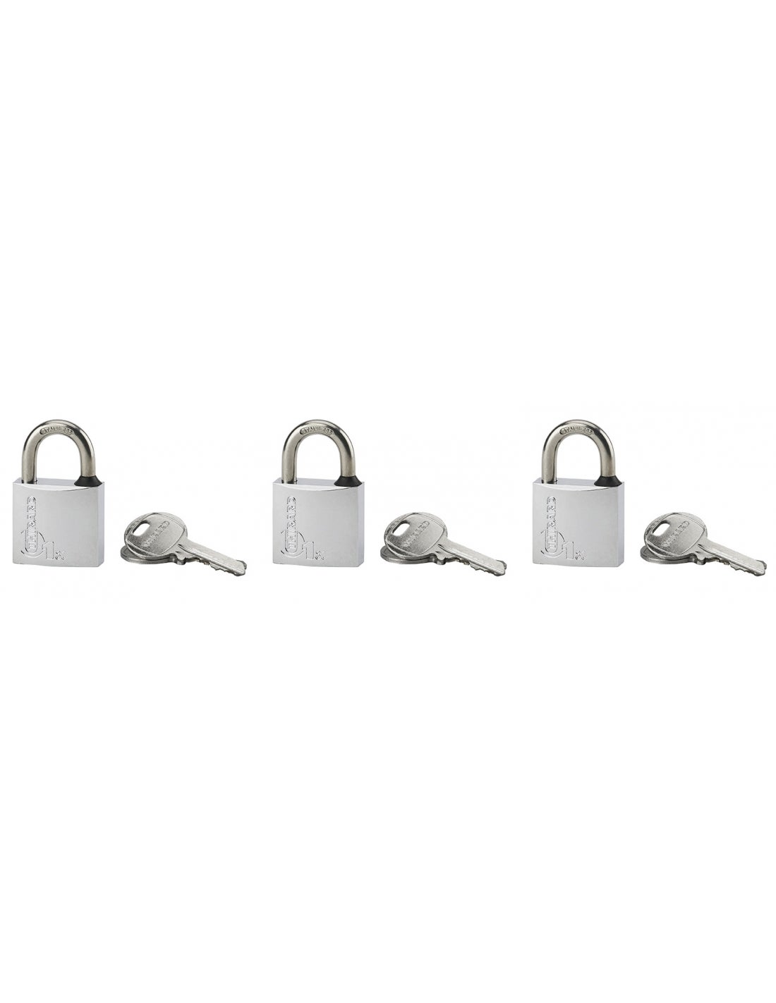 10 Lucchetti A Disco Acciaio Inox 70mm Chiavi Uguali Lotto Di 10