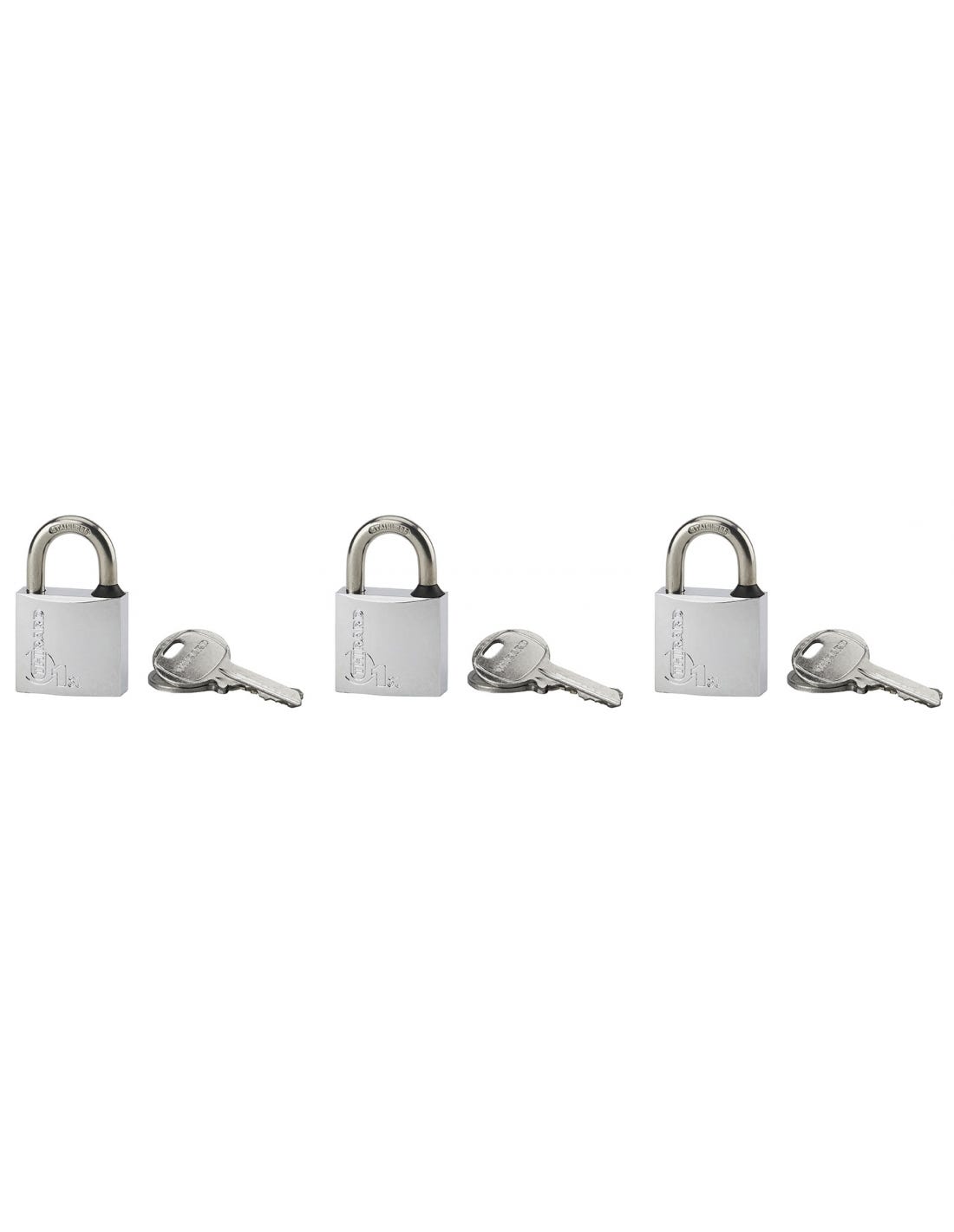 10 Lucchetti A Disco Acciaio Inox 70mm Chiavi Uguali Lotto Di 10 10 Lucchetti A Disco Acciaio Inox 70mm Chiavi Uguali Lotto Di 10