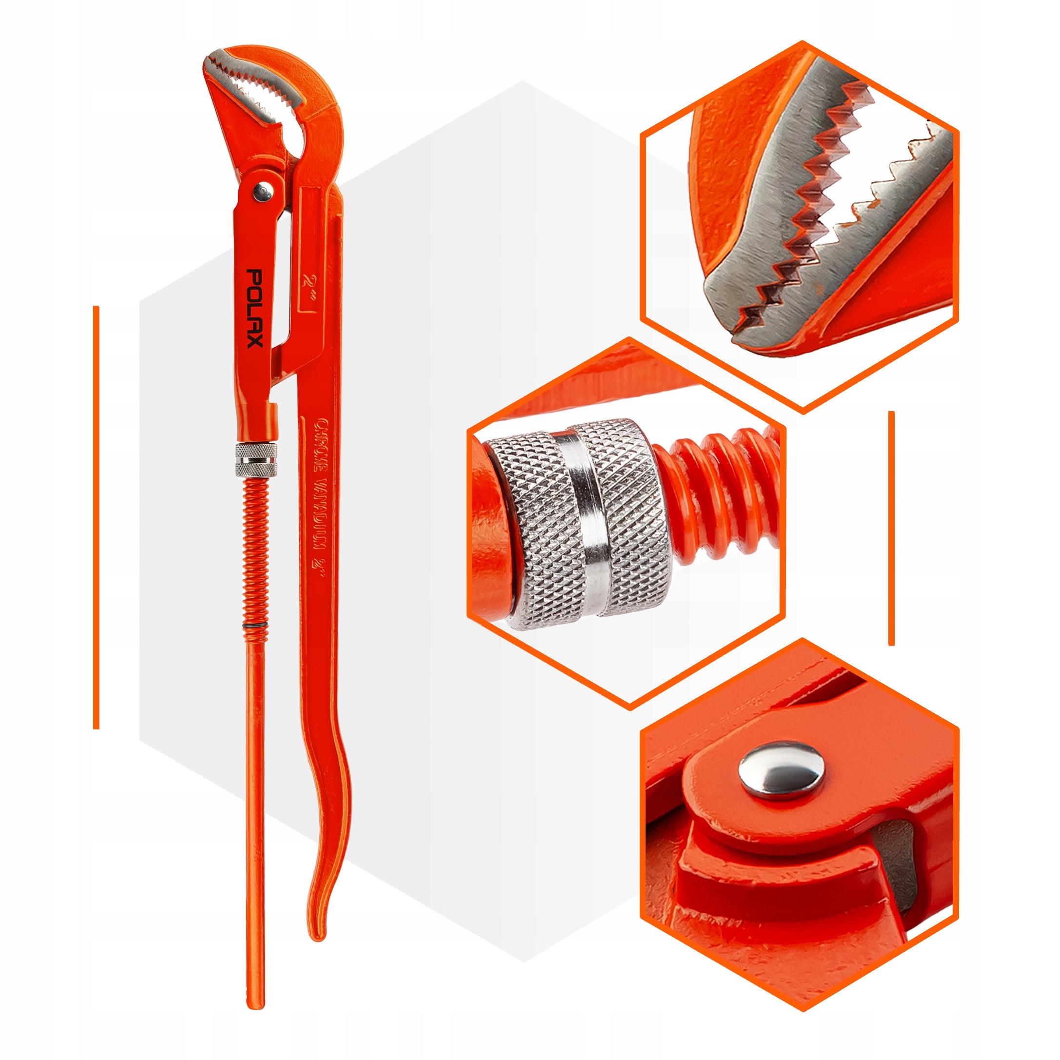 Klucz do rur szczypce hydrauliczne typ 45° 1 cal Polax