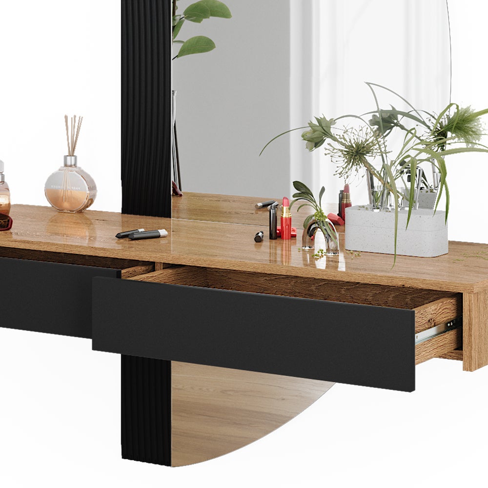 Vicco Tavolo da toeletta Melisa, Nero, 120 cm con 2 cassetti - 5