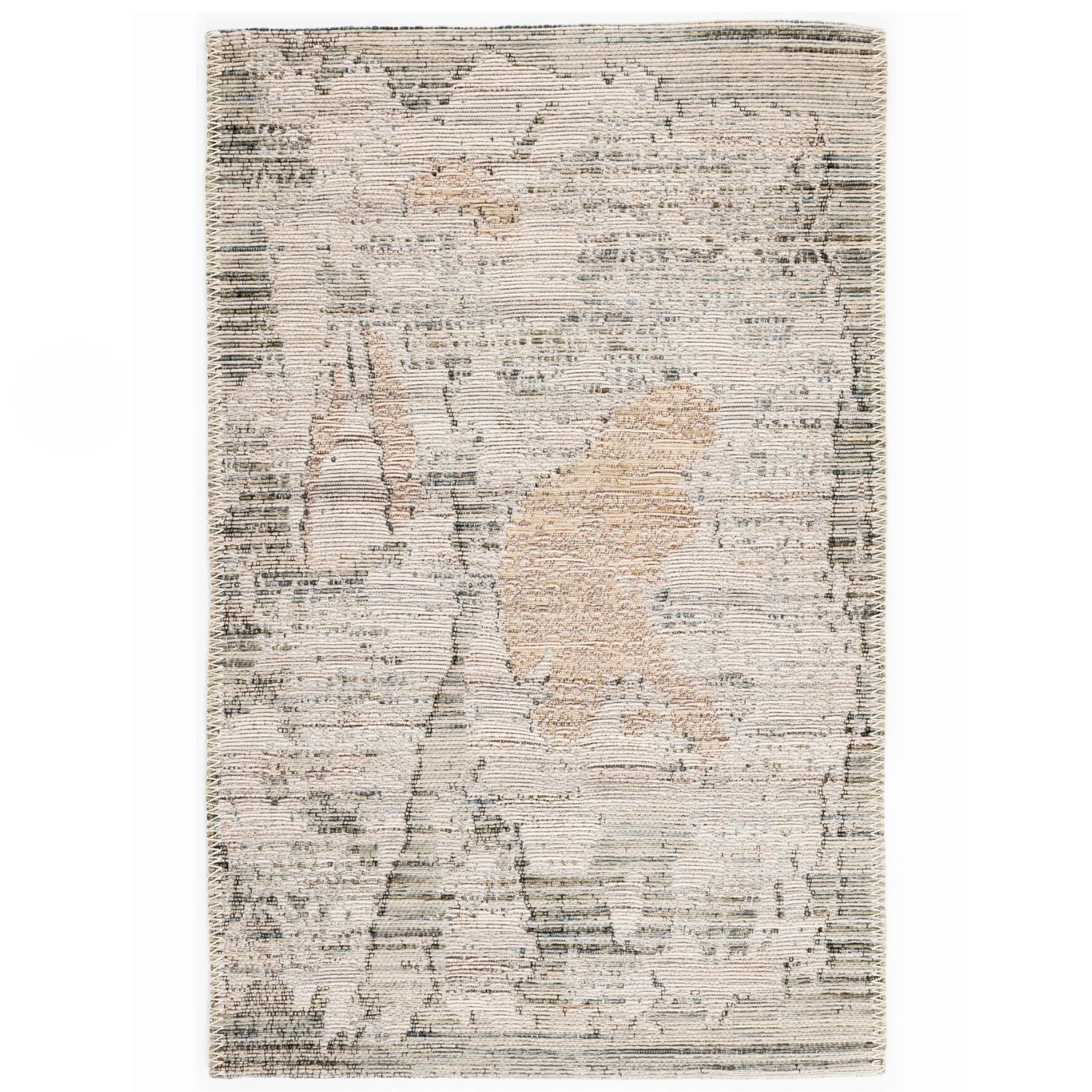 Dywan Wełniany Sahara 60x100 cm Abstrakcyjny Vintage Beżowy