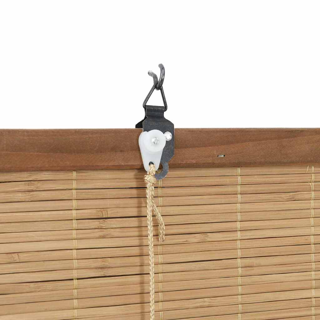 Roleta z zasłonami Brązowy 120 x 160 cm Bambus vidaXL - 8