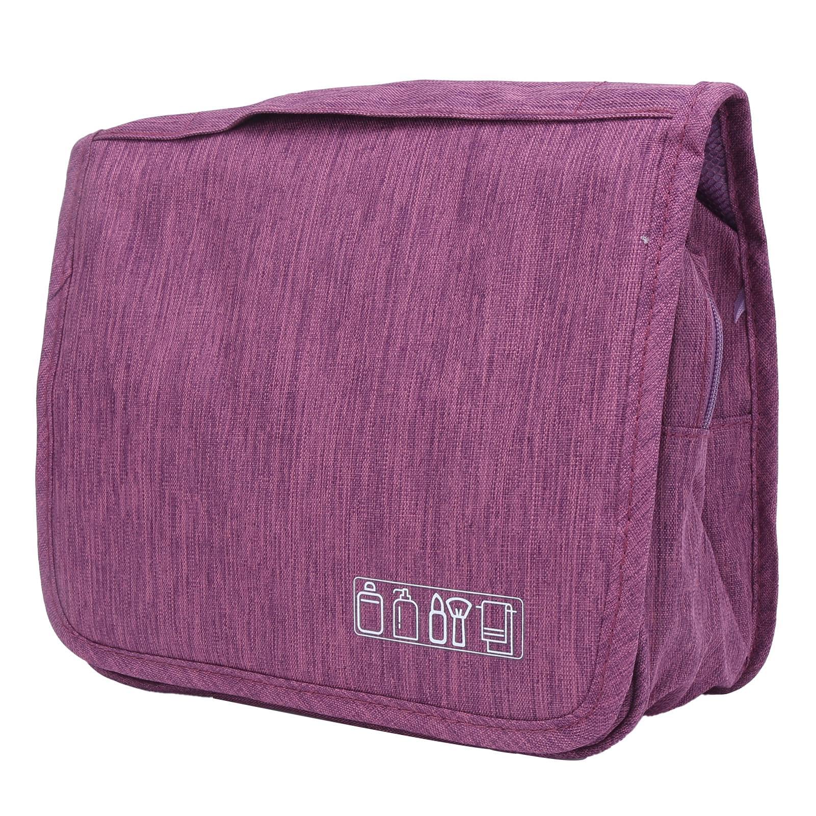 Borsa Da Toilette Da Appendere In Tessuto Oxford Impermeabile – Organizer Da Viaggio Grande Con Gancio, Multicolore (Beige/Nero/Rosa/Blu) - 2