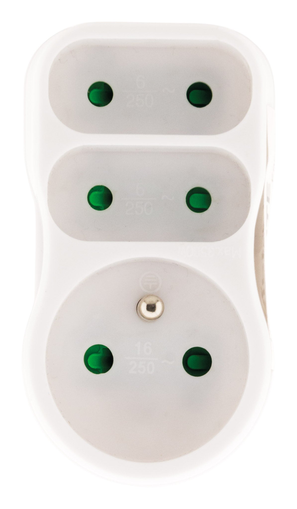 Multiprise triplite 2P 6A + 2P+T 16A façade - Zenitech - 2