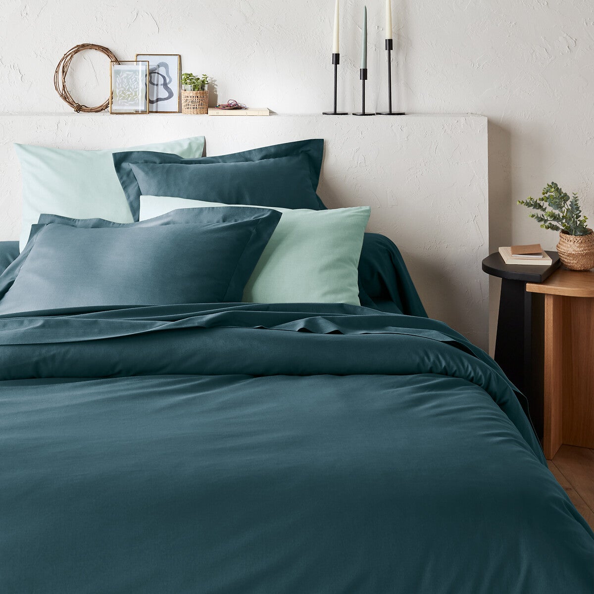 Housse De Couette Zippée, Percale Coton, Scénario - Bleu De Prusse 260 X 240 Cm 91565946