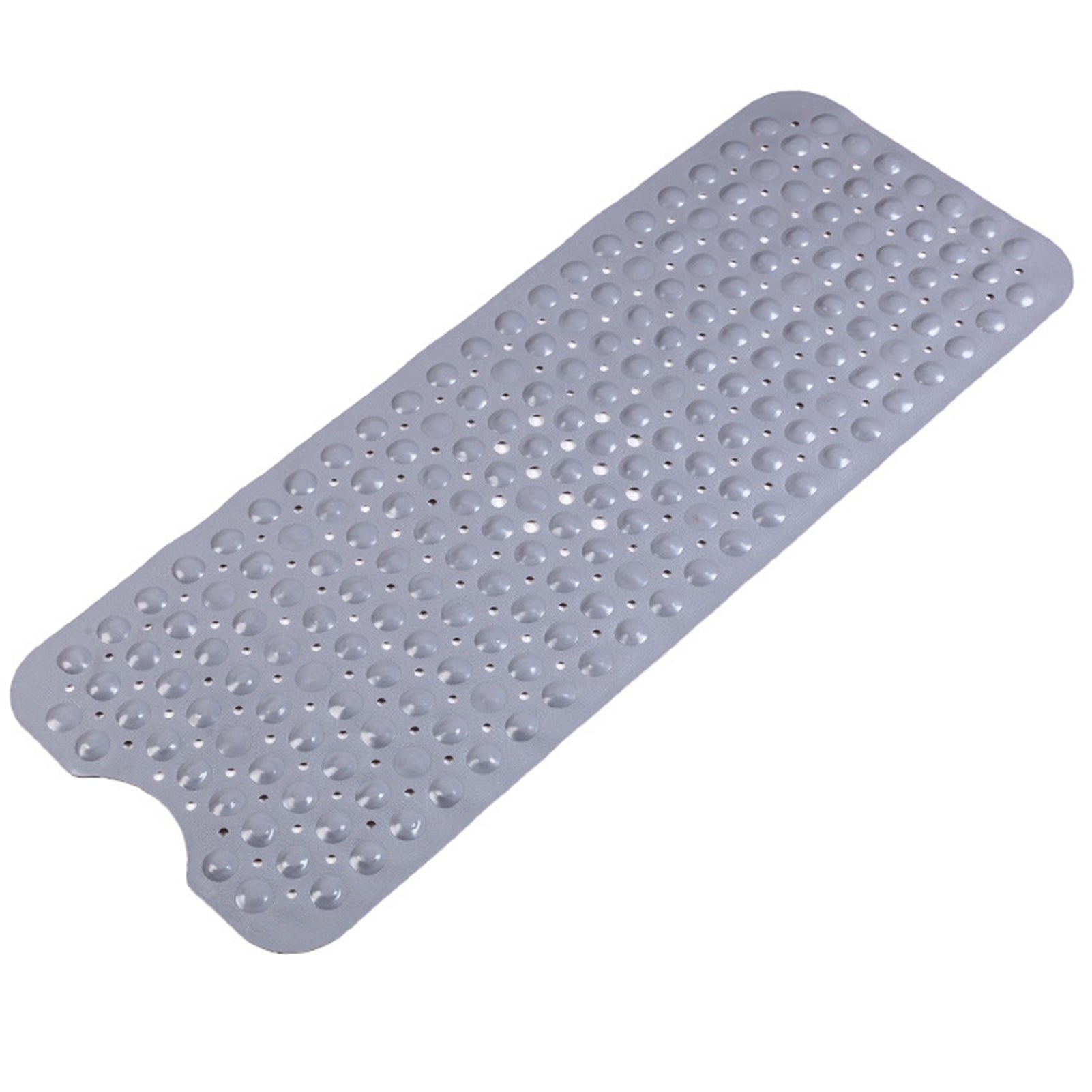 Mata prysznicowa do łazienki 40x100 cm, antypoślizgowa mata prysznicowa z PVC z długimi paskami i przyssawkami do domu, szara