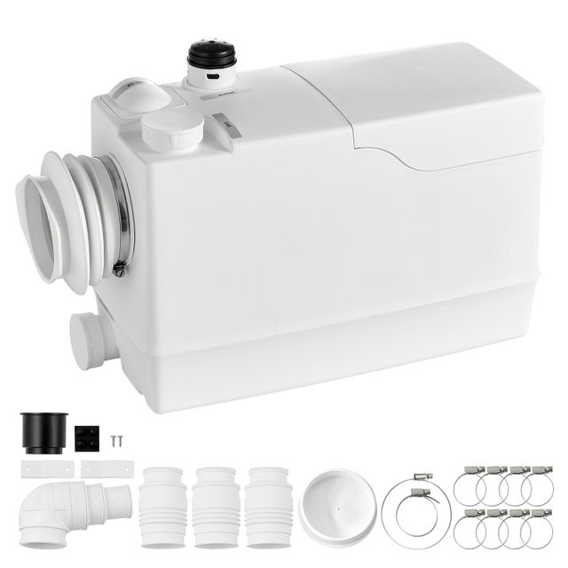 Broyeur WC SucceBuy 800 W 200 L/min avec une portee de levage de 10 m, ideal pour evacuer les eaux usees dans la cuisine, le sous-sol