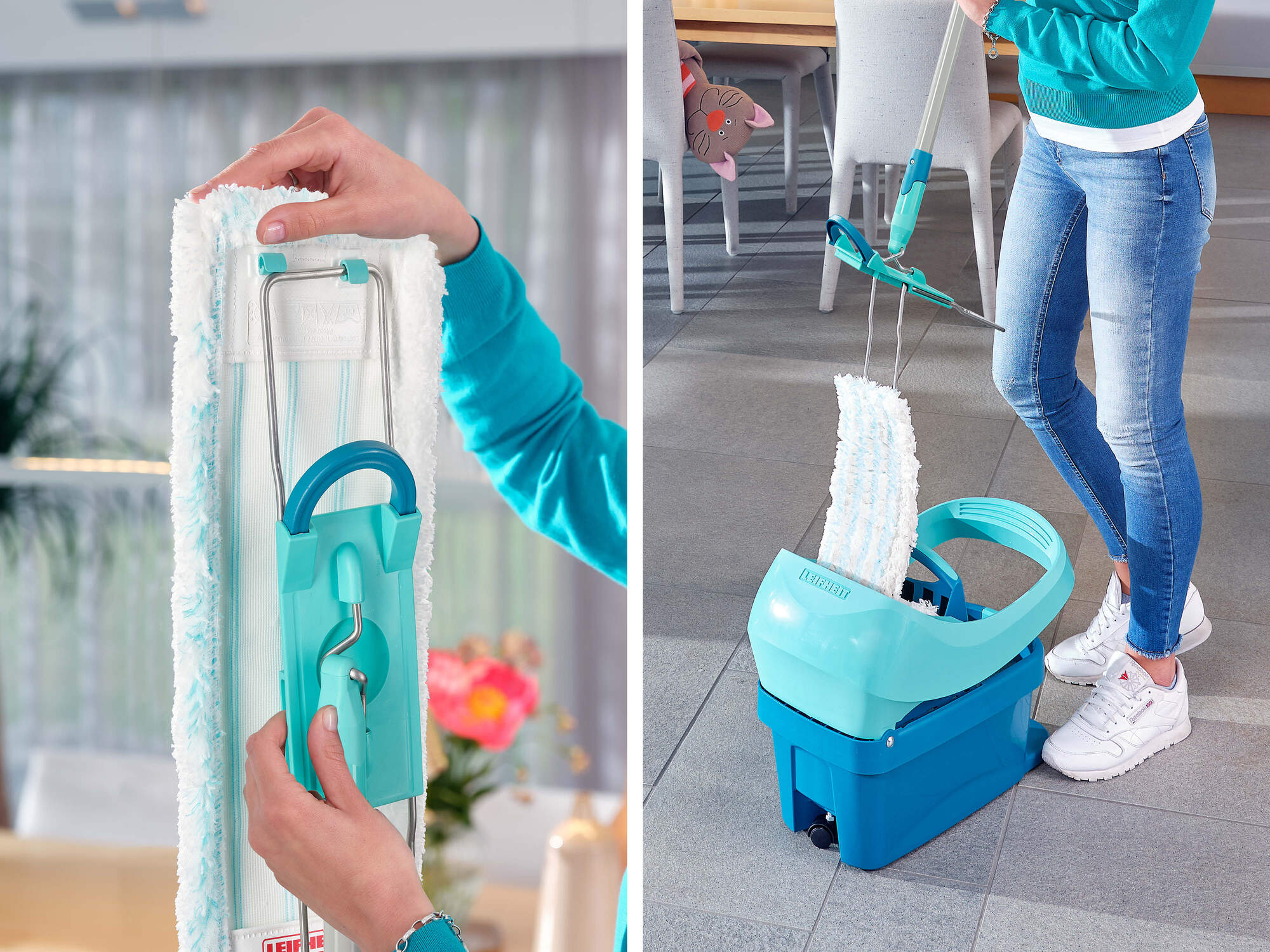 Leifheit balai serpillère Profi XL 55397, balai à plat 42cm avec housse micro duo et supderduster, tête pivotante à 360° - 3